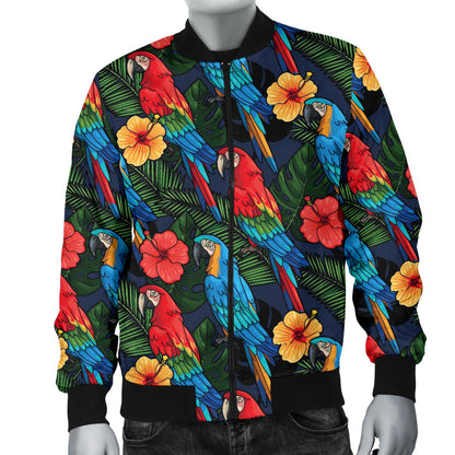 Parrot Pattern Print Design A01 Men Bomber Jacket