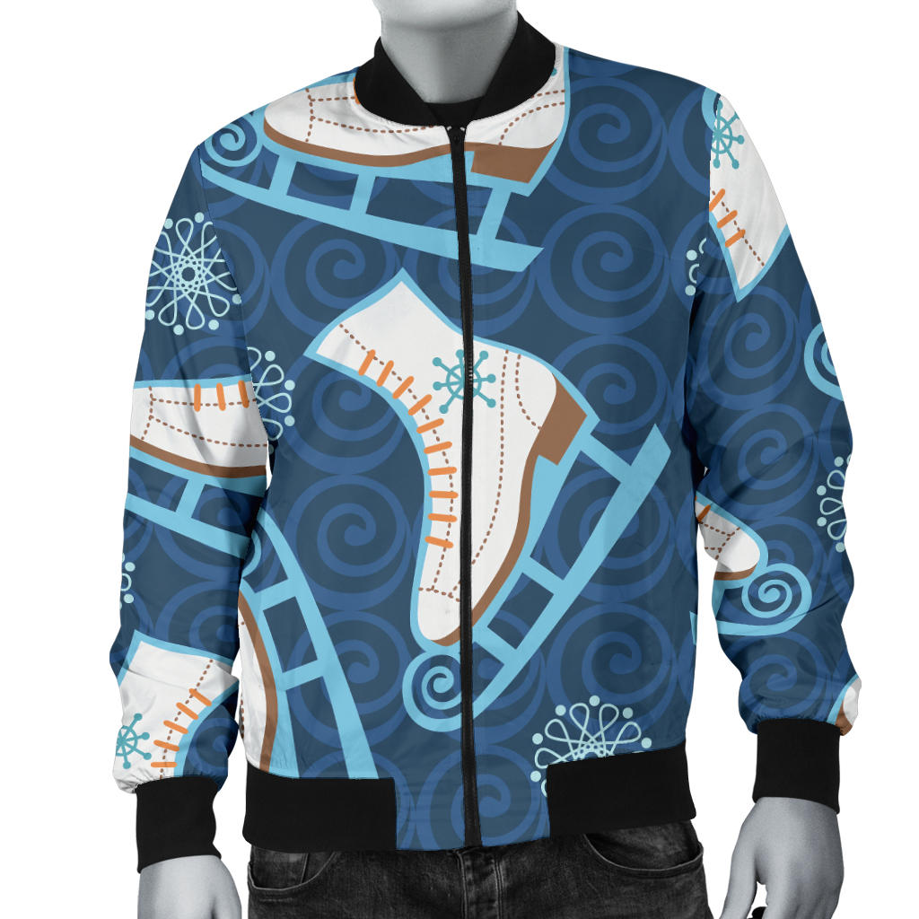 Ice Skate Pattern Print Design 01 Men Bomber Jacket