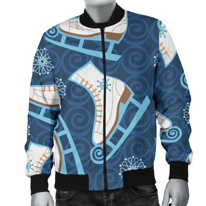 Ice Skate Pattern Print Design 01 Men Bomber Jacket
