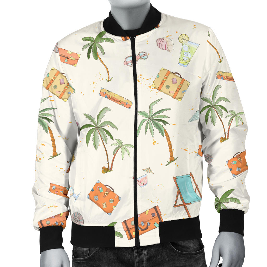 Beach Themed Pattern Print Design 05 Men Bomber Jacket