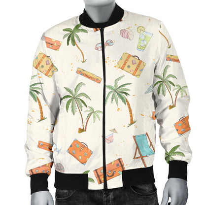 Beach Themed Pattern Print Design 05 Men Bomber Jacket