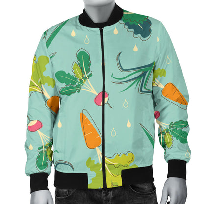 Radish Pattern Print Design A01 Men Bomber Jacket