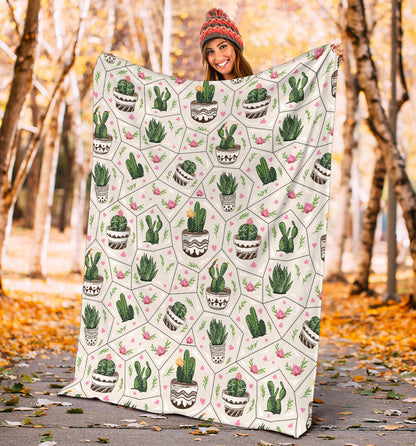 Cactus Pattern Print Design 04 Premium Blanket