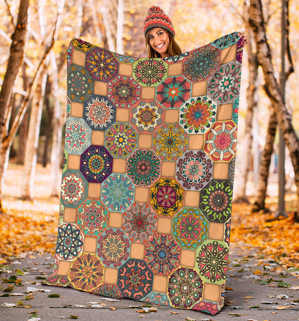 Boho Pattern Print Design 07 Premium Blanket