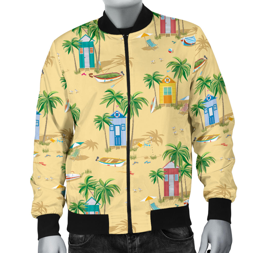 Beach Themed Pattern Print Design 01 Men Bomber Jacket