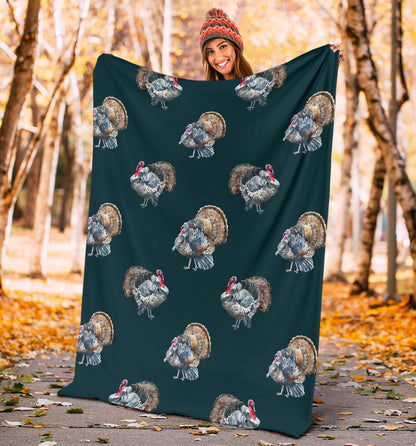 Turkey Pattern Print Design 03 Premium Blanket