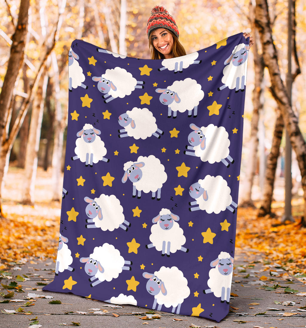 Sheep Pattern Print Design 03 Premium Blanket