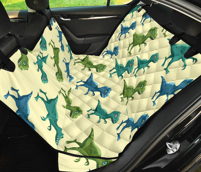 T Rex Pattern Print Design A04 Rear Dog Car Seat Cover Hammock