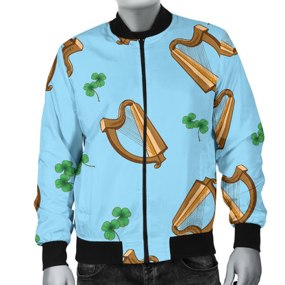 Harp Pattern Print Design 01 Men Bomber Jacket