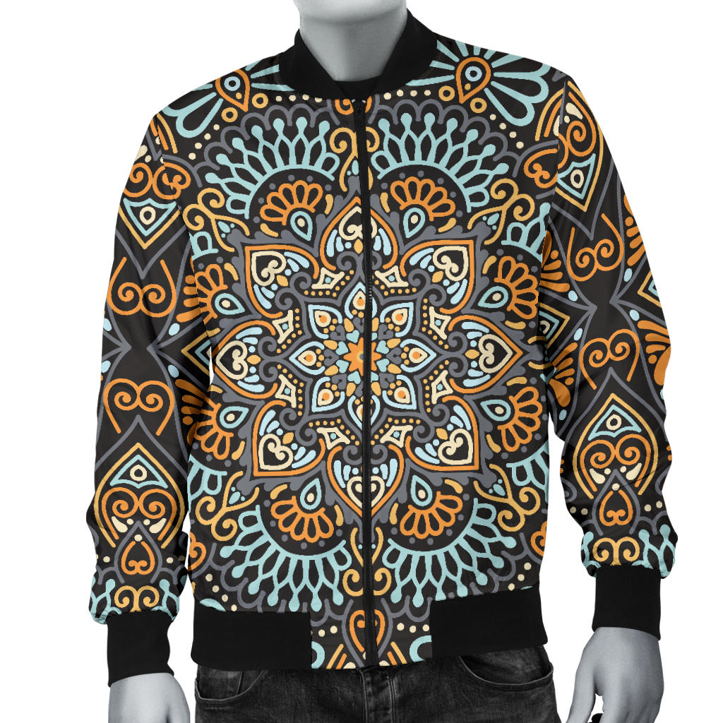 Mandala Pattern Print Design 05 Men Bomber Jacket