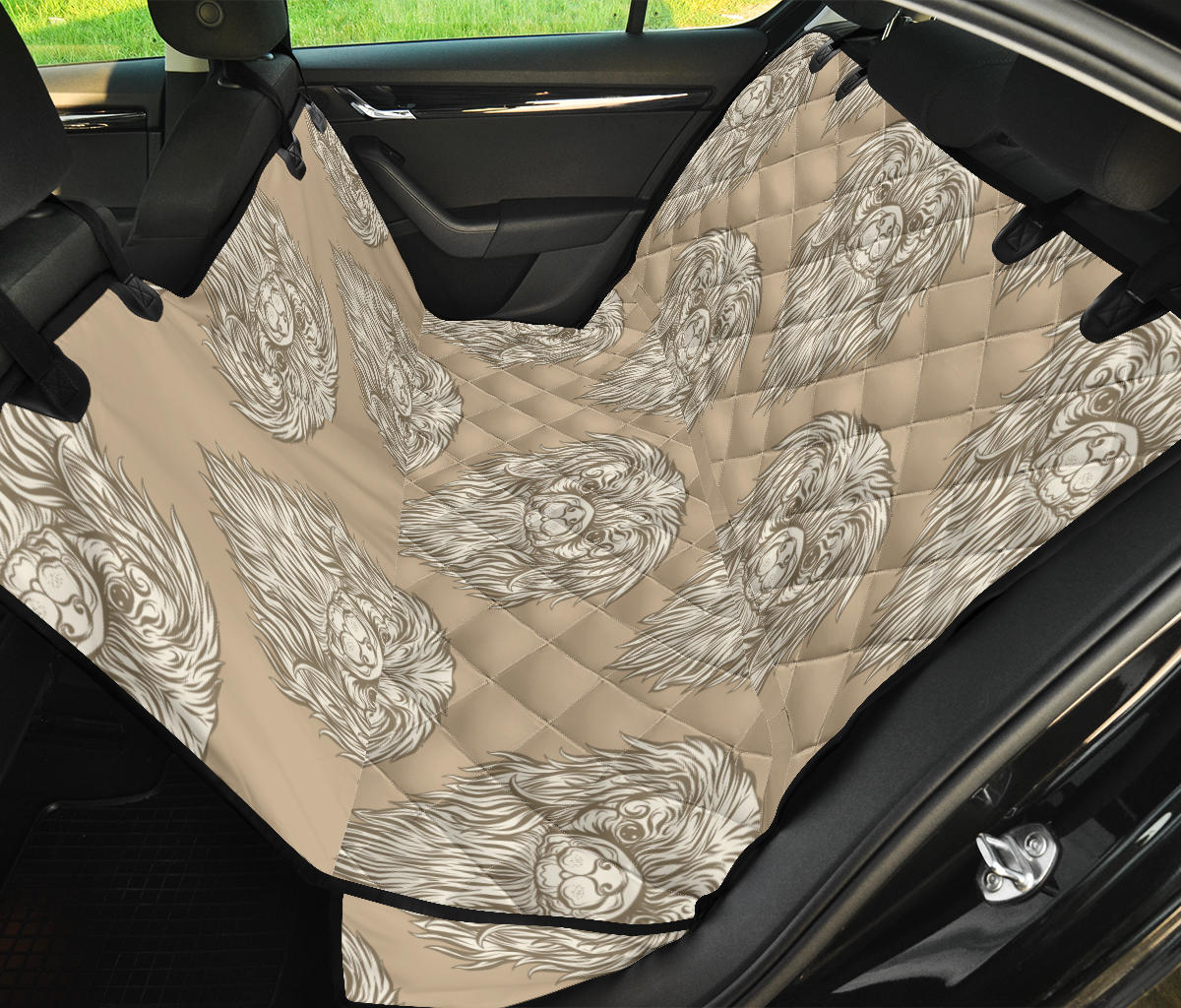 Pekingese Pattern Print Design A01 Rear Dog Car Seat Cover Hammock