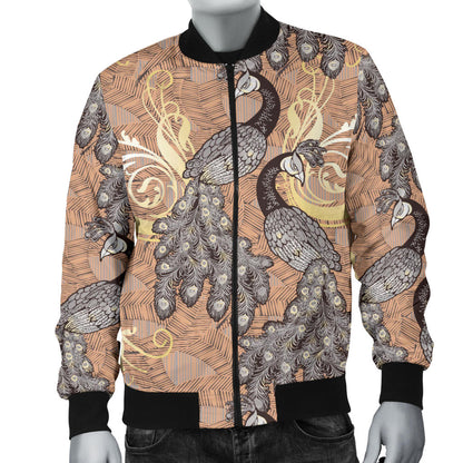 Peacock Pattern Print Design A05 Men Bomber Jacket
