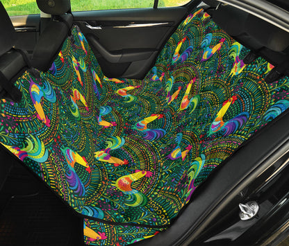 Rooster Pattern Print Design A01 Rear Dog Car Seat Cover Hammock