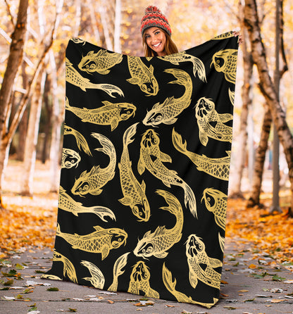 KOI Fish Pattern Print Design 03 Premium Blanket