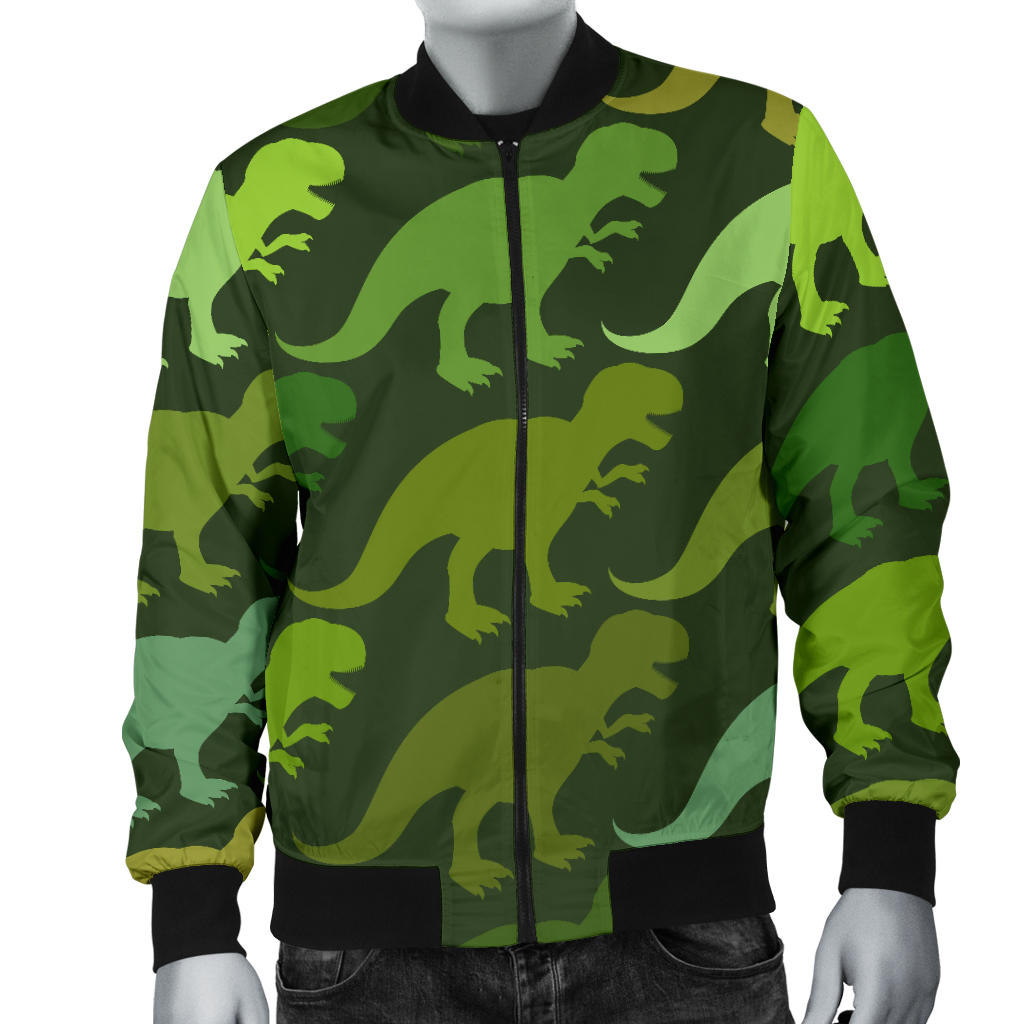 T Rex Pattern Print Design A03 Men Bomber Jacket
