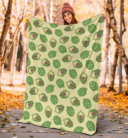 Artichoke Pattern Print Design 03 Premium Blanket