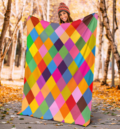 Harlequin Pattern Print Design 02 Premium Blanket