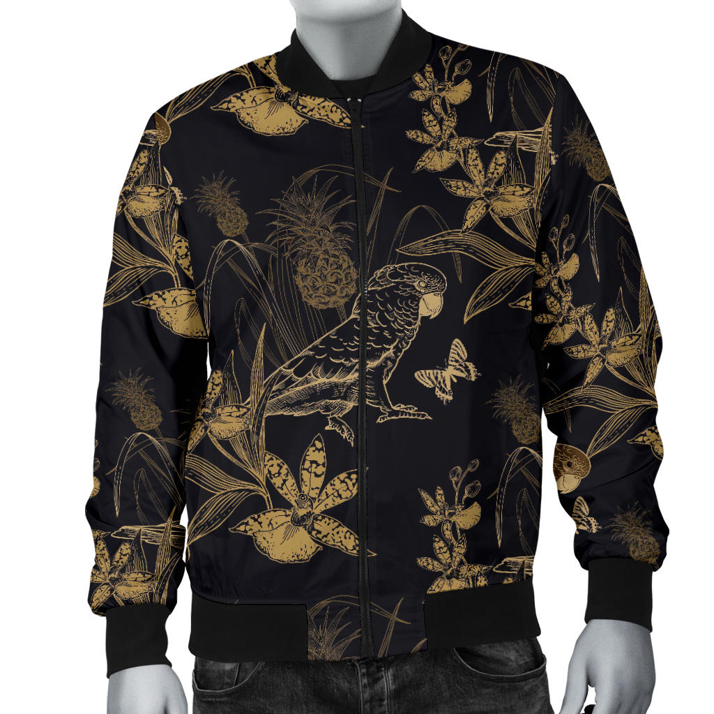 Parakeet Pattern Print Design A05 Men Bomber Jacket