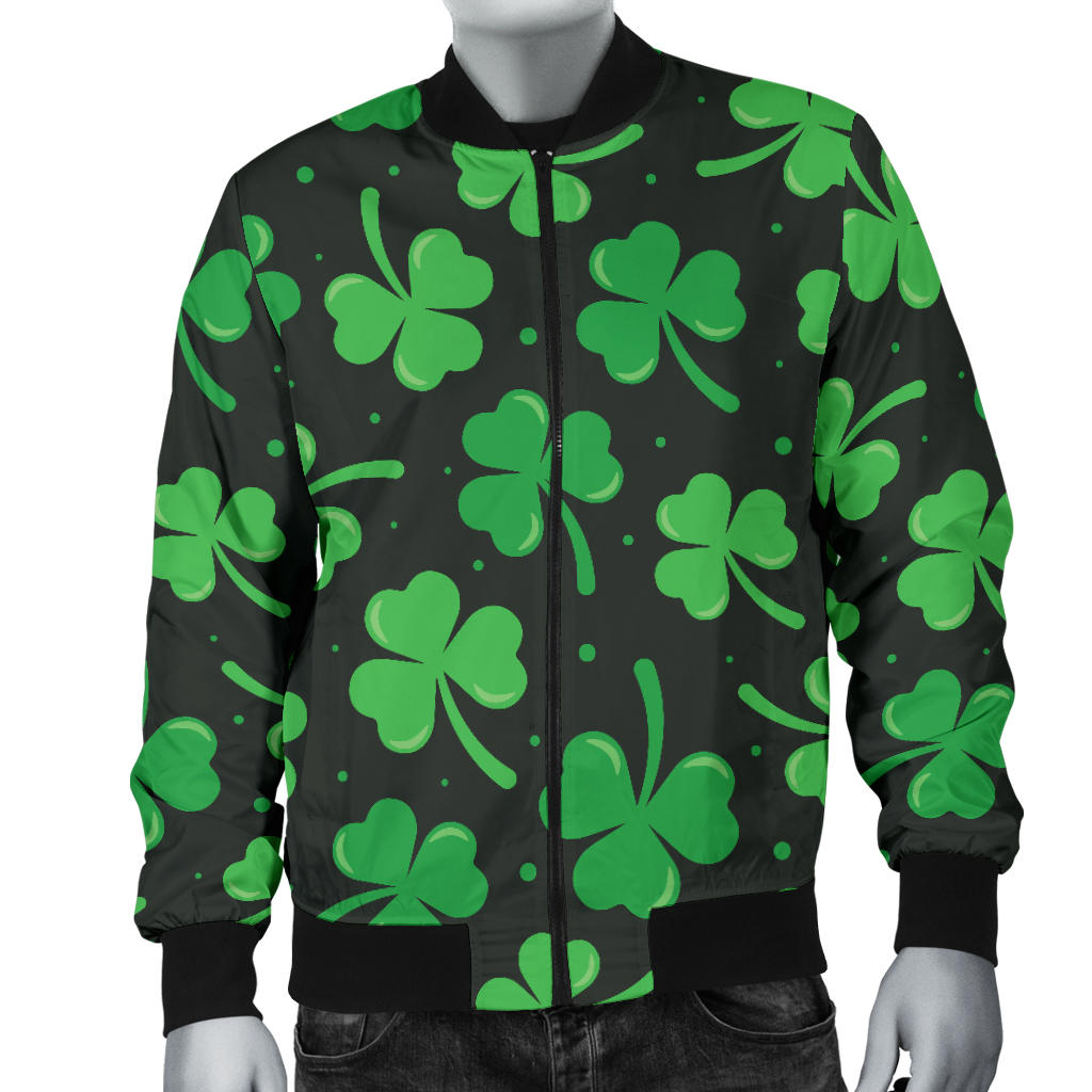 Clover Pattern Print Design 04 Men Bomber Jacket
