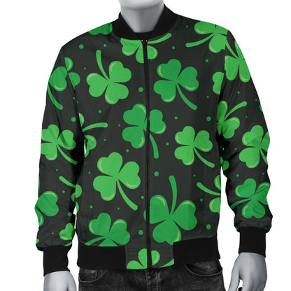 Clover Pattern Print Design 04 Men Bomber Jacket
