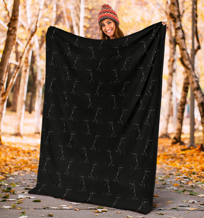 Black Cat Pattern Print Design 03 Premium Blanket