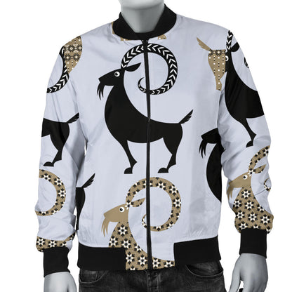 Goat Pattern Print Design 03 Men Bomber Jacket