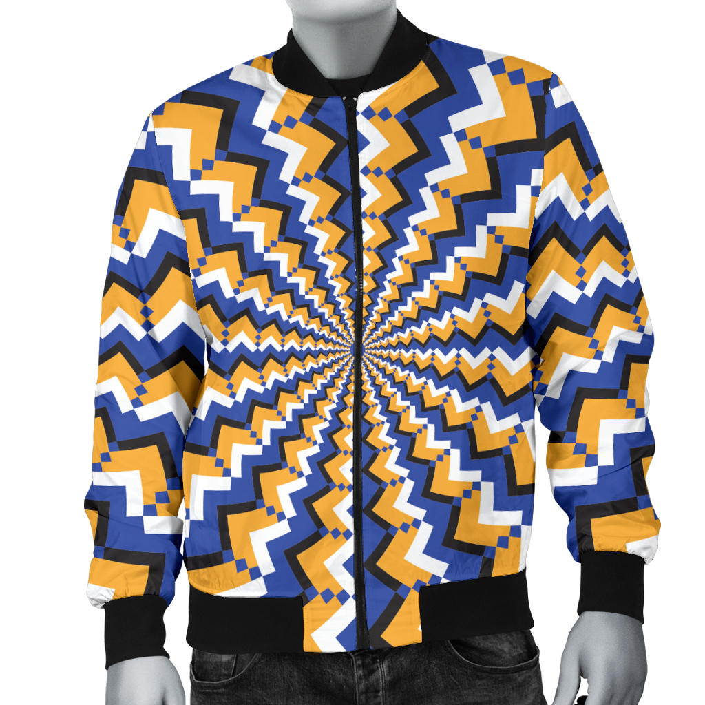 Optical illusion Pattern Print Design A01 Men Bomber Jacket