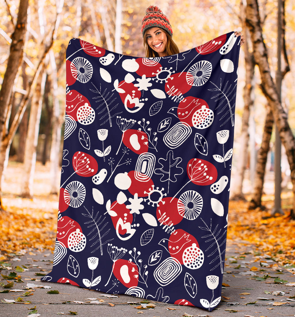 Nordic Pattern Print Design A02 Premium Blanket