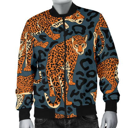Jaguar Pattern Print Design 04 Men Bomber Jacket