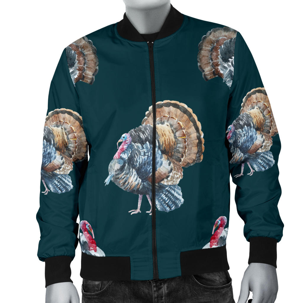Turkey Pattern Print Design 03 Men Bomber Jacket