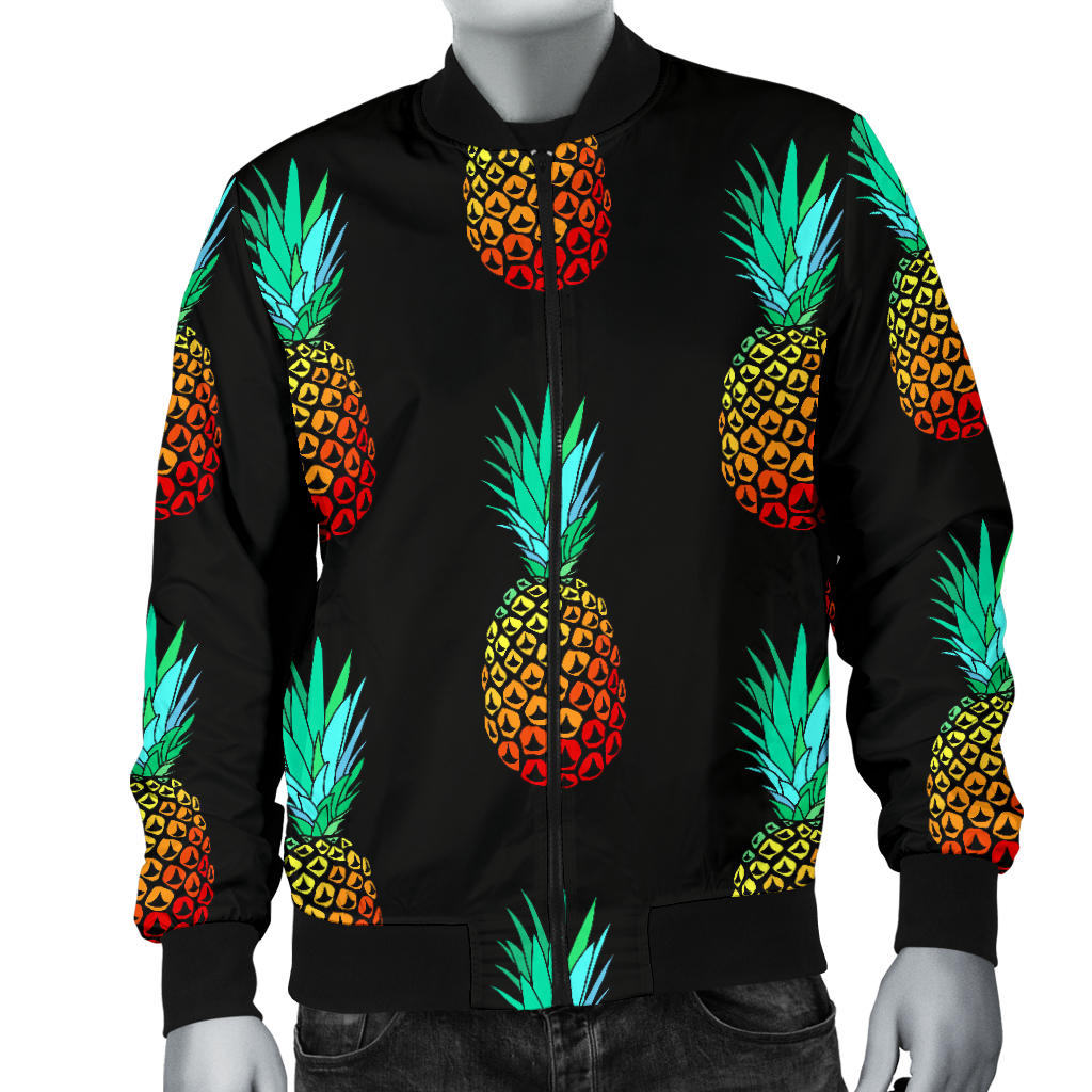 Pineapple Pattern Print Design A05 Men Bomber Jacket