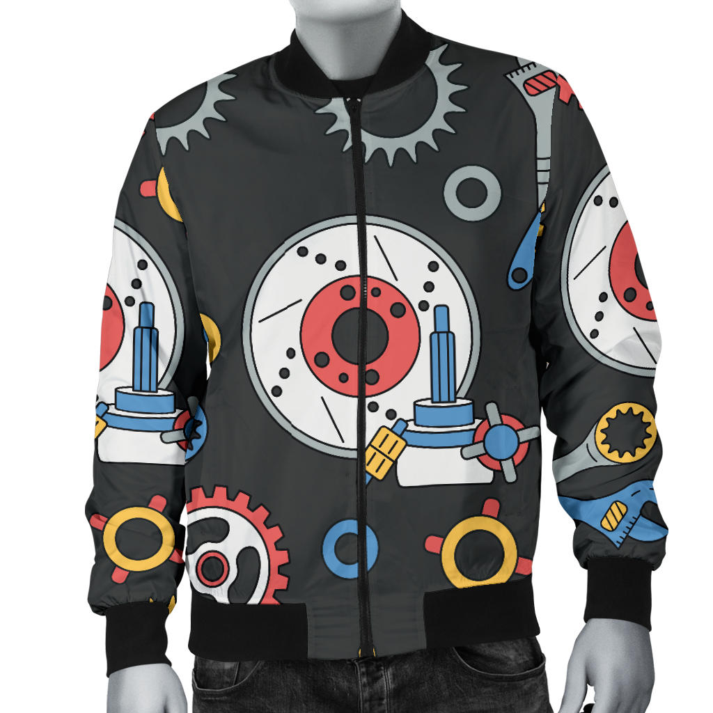 Mechanic Pattern Print Design 01 Men Bomber Jacket