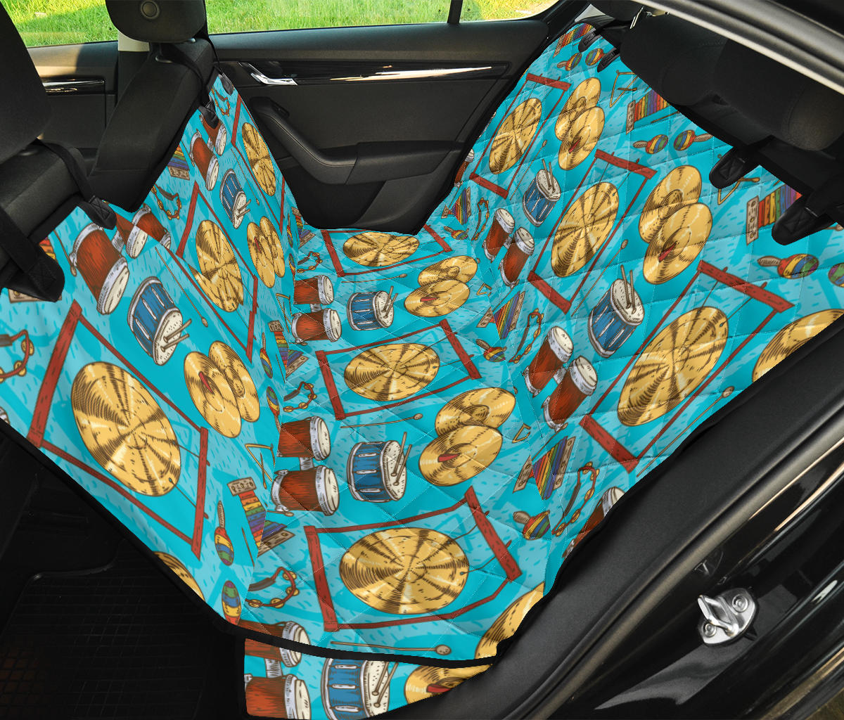 Percussion Pattern Print Design 03 Rear Dog Car Seat Cover Hammock