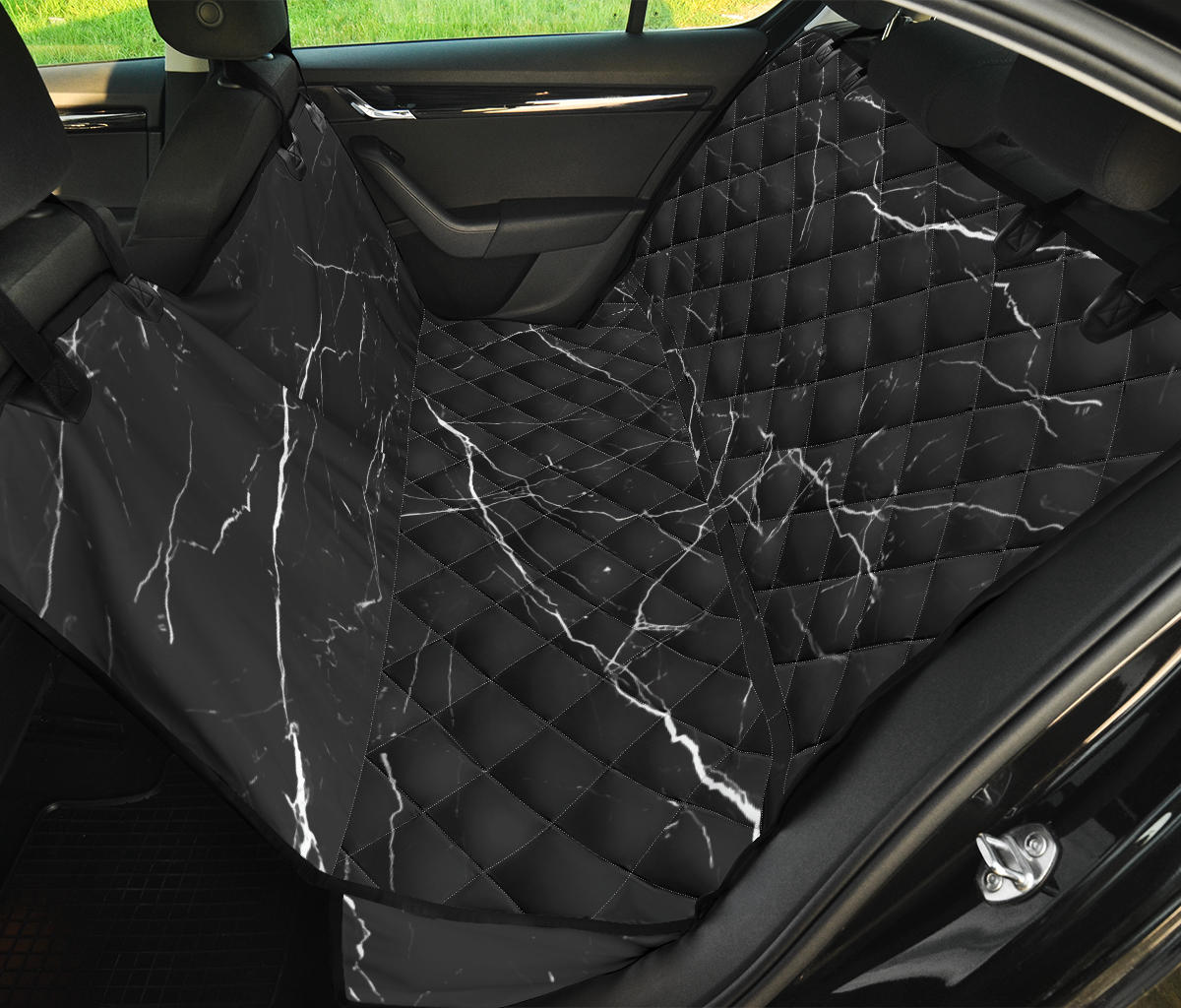 Marble Pattern Print Design 04 Rear Dog Car Seat Cover Hammock