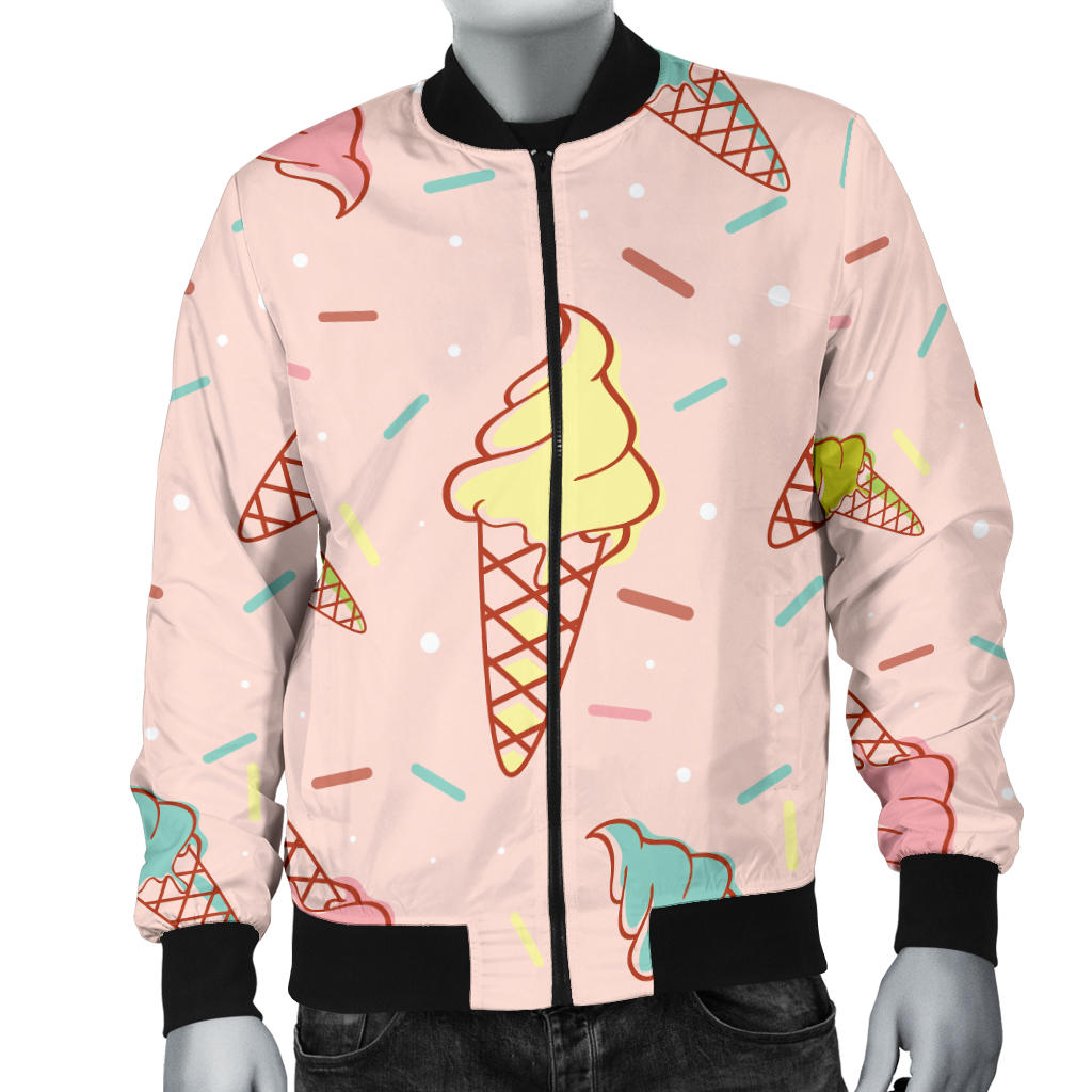 Ice Cream Pattern Print Design 02 Men Bomber Jacket