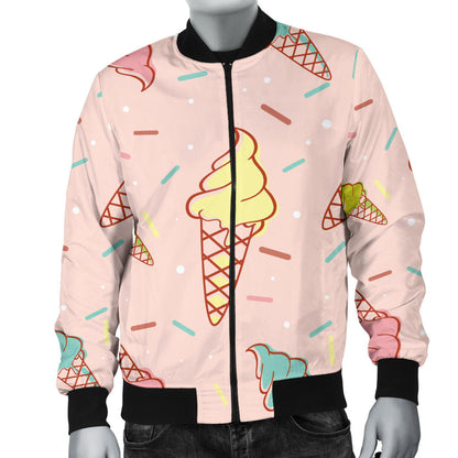 Ice Cream Pattern Print Design 02 Men Bomber Jacket