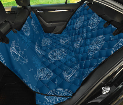 Nautical Pattern Print Design A04 Rear Dog Car Seat Cover Hammock