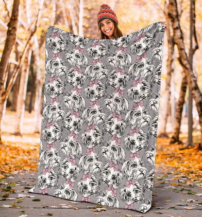 Maltese Pattern Print Design 01 Premium Blanket