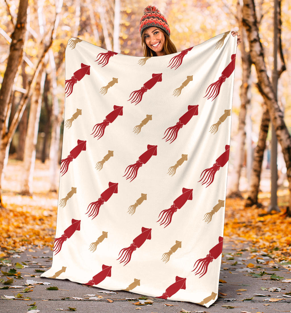 Giant Squid Pattern Print Design 01 Premium Blanket
