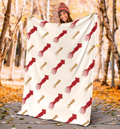 Giant Squid Pattern Print Design 01 Premium Blanket