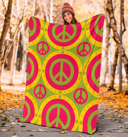 Peace Sign Pattern Print Design A01 Premium Blanket