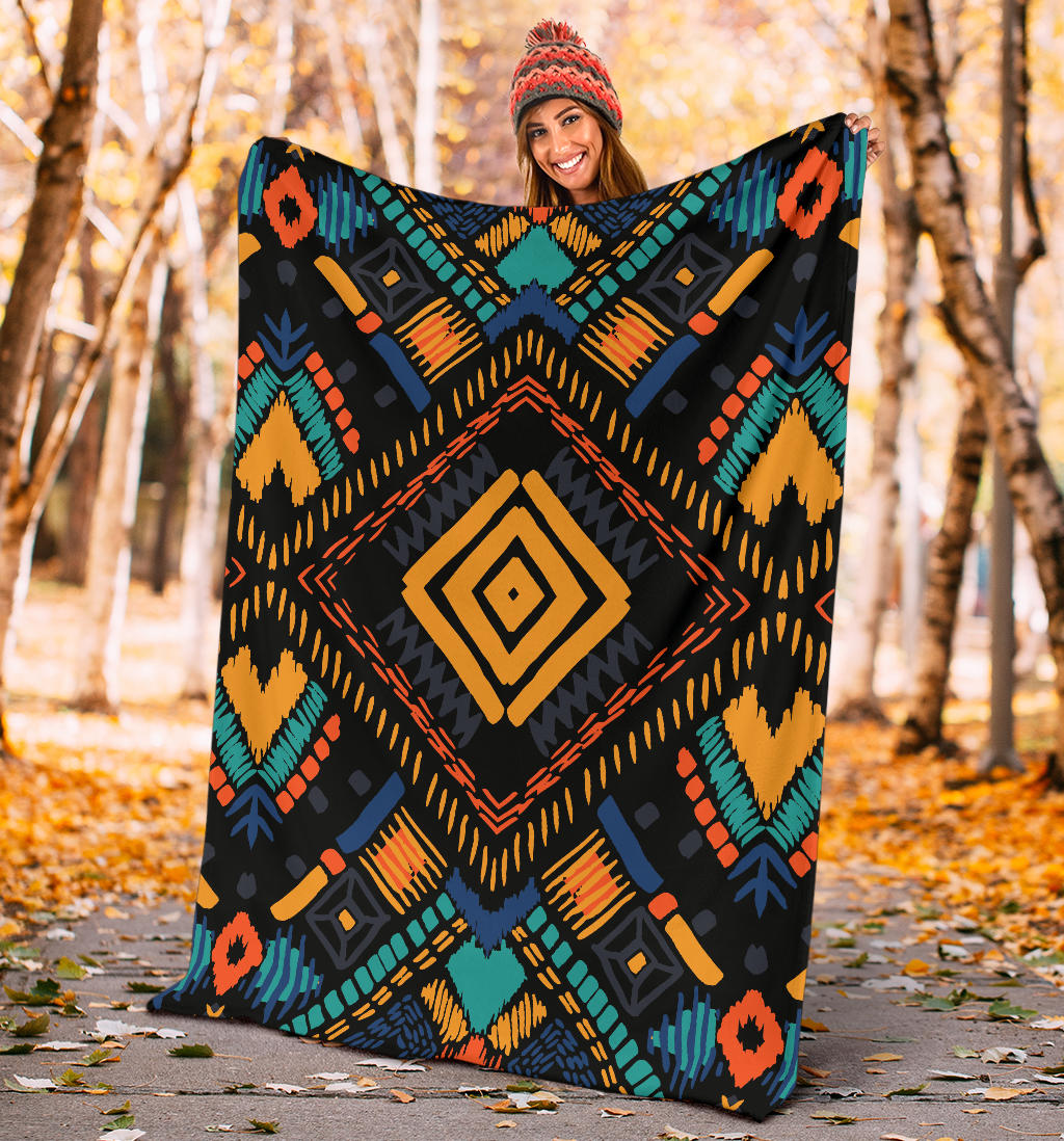 Kente Pattern Print Design 05 Premium Blanket