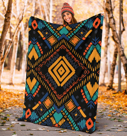 Kente Pattern Print Design 05 Premium Blanket