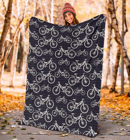 Mountain bike Pattern Print Design 02 Premium Blanket