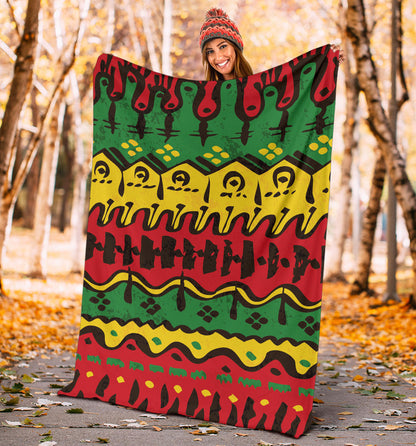 Rasta Pattern Print Design A01 Premium Blanket