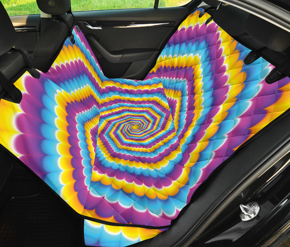 Optical illusion Pattern Print Design A04 Rear Dog Car Seat Cover Hammock