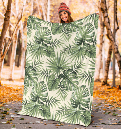 Palm Leaf Pattern Print Design A02 Premium Blanket