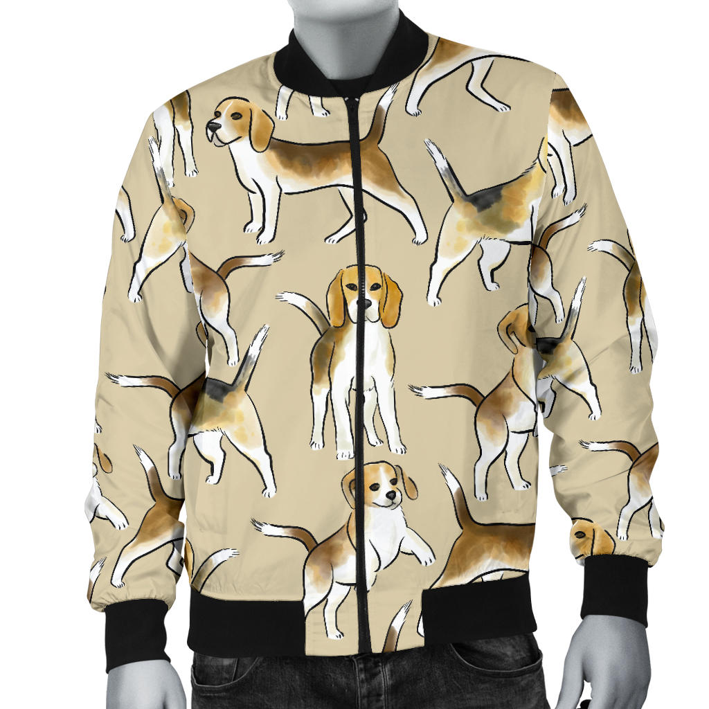 Beagle Pattern Print Design 04 Men Bomber Jacket