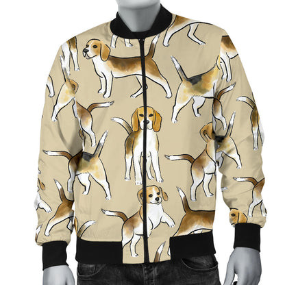 Beagle Pattern Print Design 04 Men Bomber Jacket