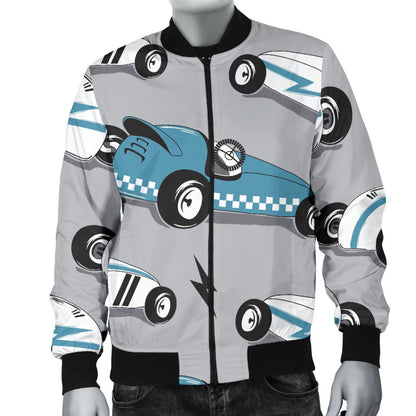 Racing Vintage Pattern Print Design A02 Men Bomber Jacket